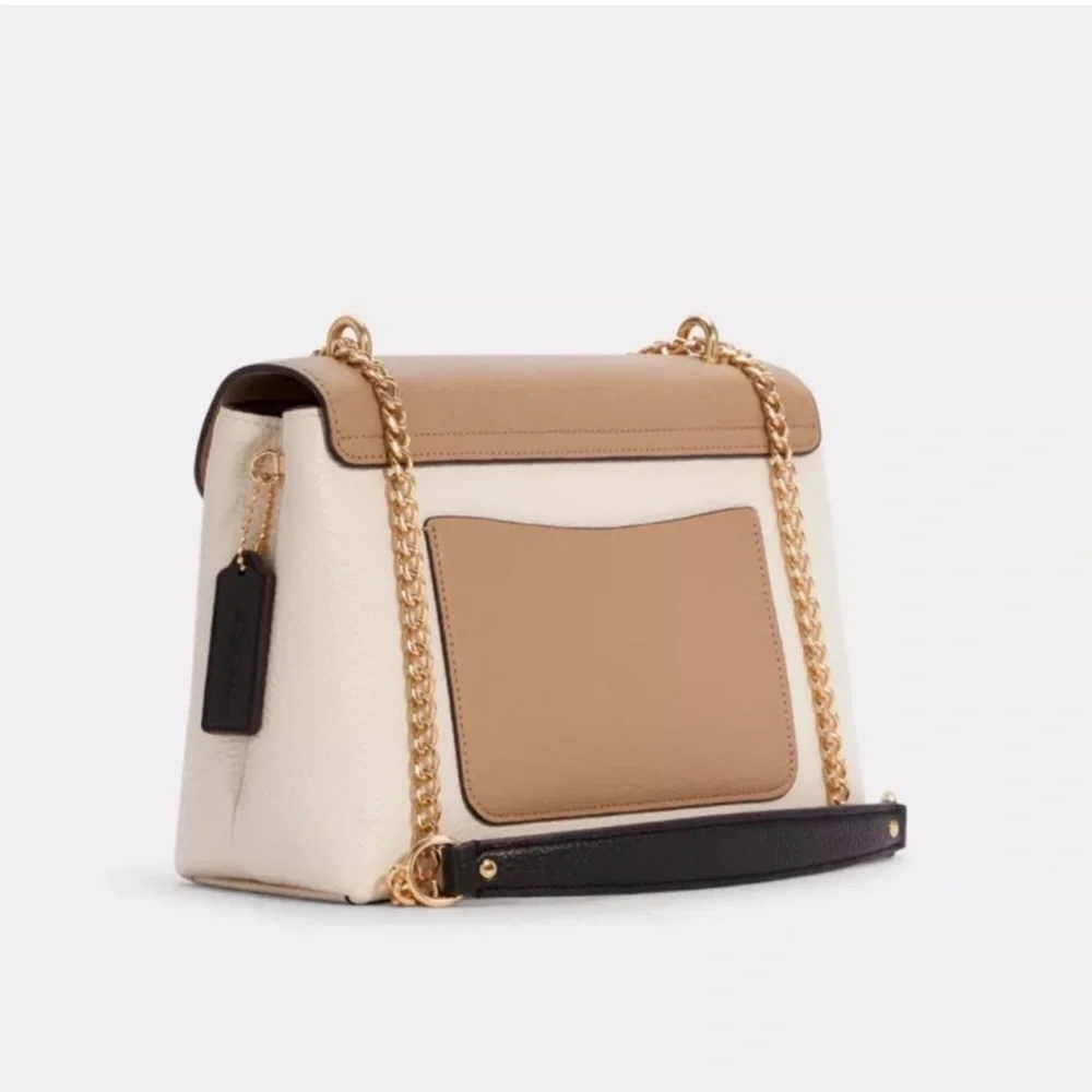 Coach Tammie Shoulder Bag Leather In Beige and Tan. NWTs. - Picture 3 of 5